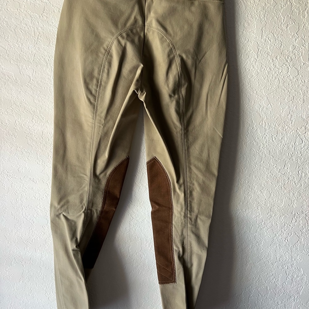 Tan Riding Pants with Brown Suede - Picture 2 of 5